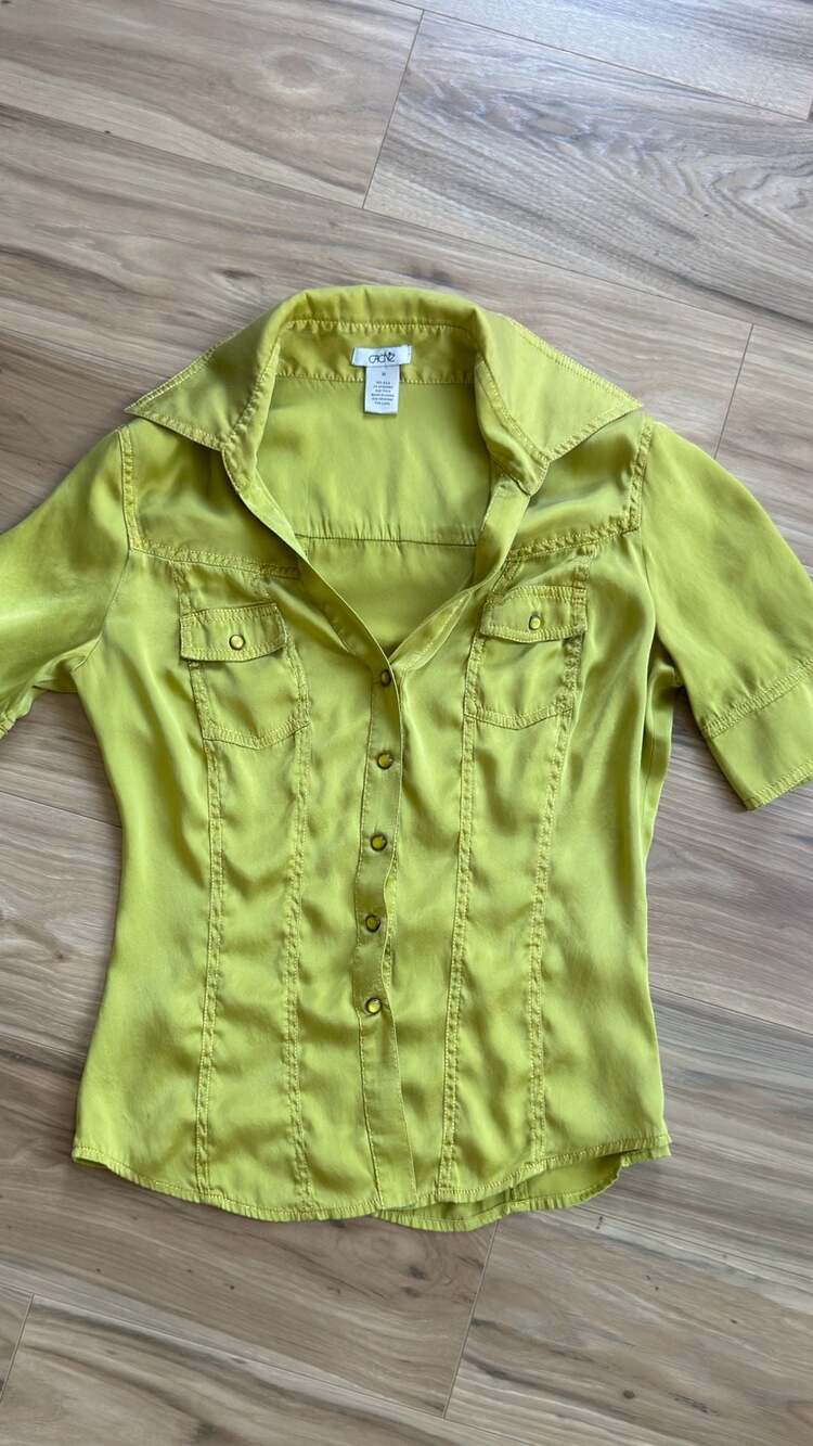 Cache Silk Button Up Shirt y2k vintage